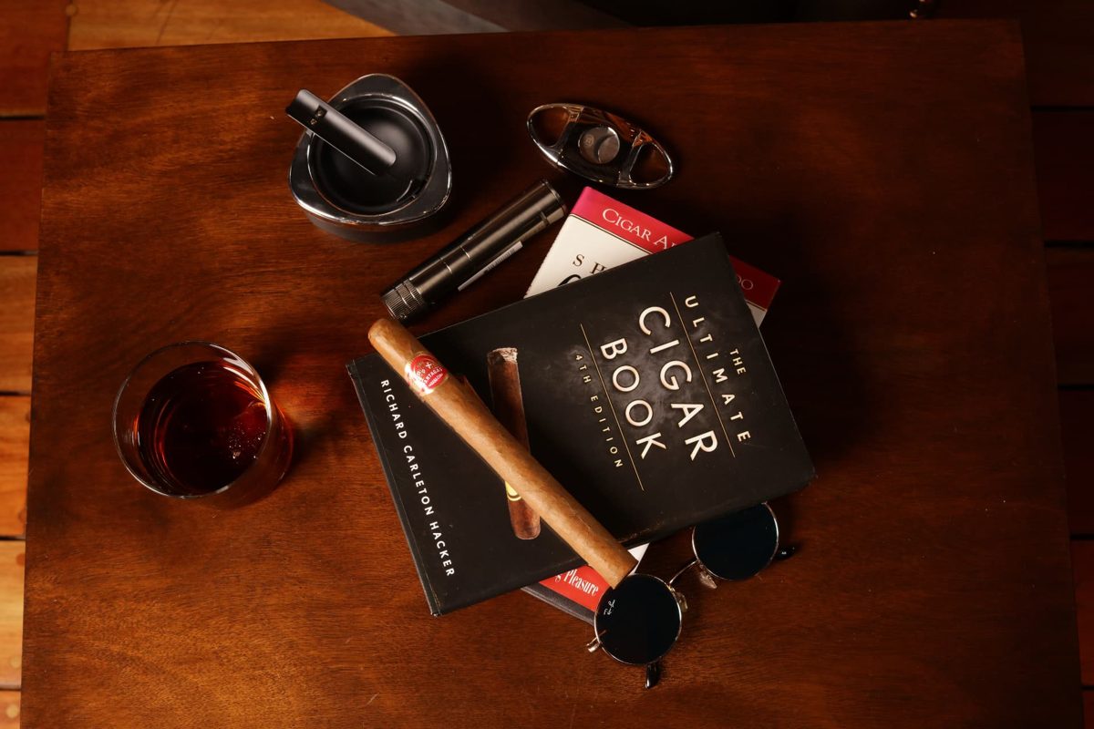 Cigar and spirits editorial photography
